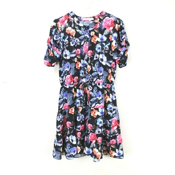 Rebecca Minkoff Aston Mini Dress Size XS‎ Floral Button Up Short Sleeve A-Line - Picture 2 of 10